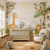 Papel de Parede Infantil Bebê Safari Aquarela Personalizado Sob Medida