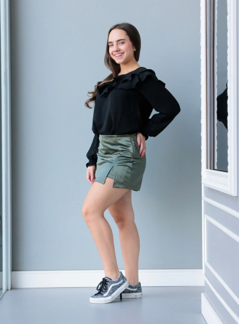 Saia Shorts Prada com Elastano Verde