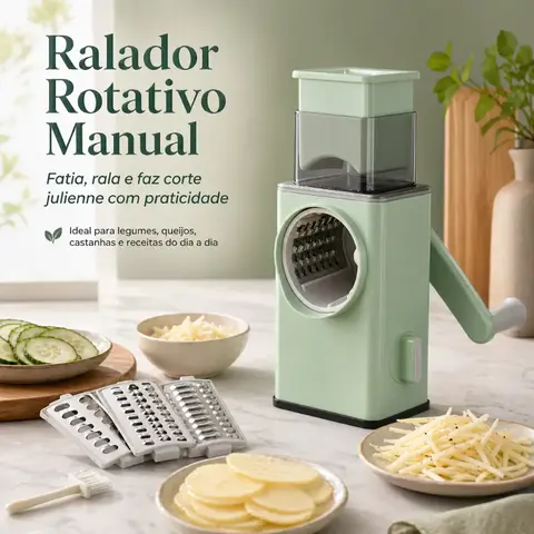 Ralador 3 em 1 Multiuso - Cortador e Fatiador