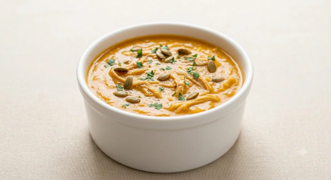 Caldo de Abóbora com Frango Desfiado e Gengibre (cód. 1)