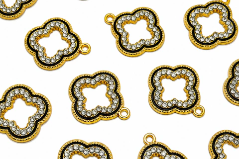 Dije Trébol con Strass Dorado