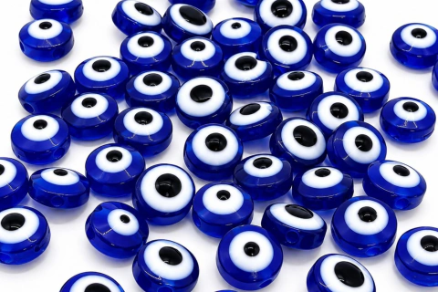 Ojos Turcos Plásticos Chatos - Azul