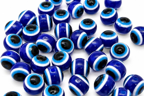 Ojos Turcos Plástico Redondo - Azul