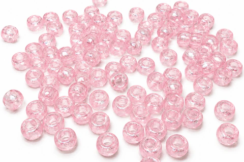 Cuenta Dona Plástica Pase Ancho - Rosa Perlado