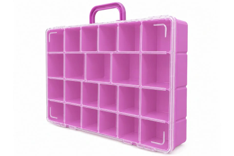 Caja Rectangular 23 divisiones Fucsia