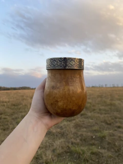 Cuia Bago de Touro com Virola de Alpaca Larga | Natural - 353 - comprar online
