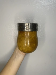 Cuia Bago de Touro com Virola de Alpaca Larga | Natural - 524 - comprar online