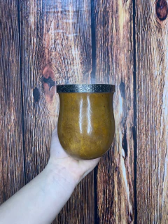 Cuia Bago de Touro com Virola de Alpaca | Natural - 138 - comprar online