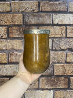 Cuia Bago de Touro com Virola de Alpaca | Natural - 152 - comprar online