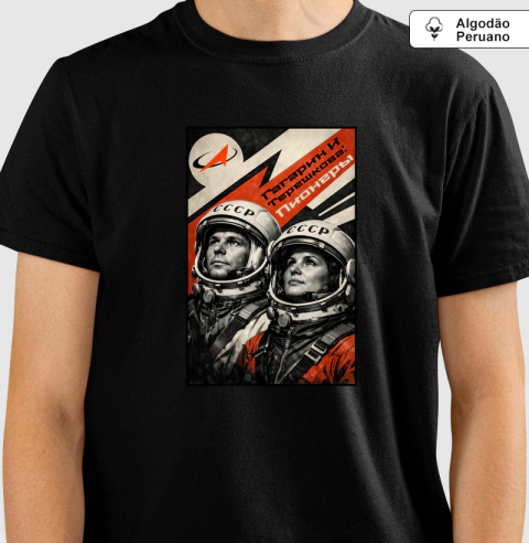 Gagarin e Tereshkova: Pioneiros [ALGODÃO PERUANO]