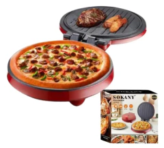 Máquina Elétrica de Pizza e Grill Sokany 2 em 1 – 1000W | 110V - comprar online