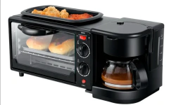 Estação de Café da Manhã Multifuncional – Forno, Cafeteira, Frigideira e Torradeira