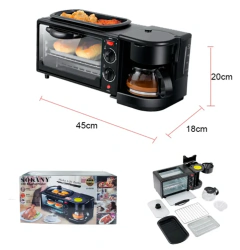 Estação de Café da Manhã Multifuncional – Forno, Cafeteira, Frigideira e Torradeira na internet