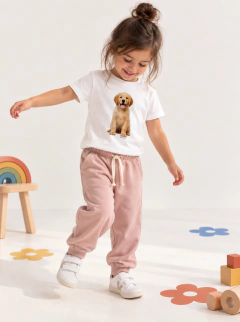 Remera Infantil de Algodón Manga Corta Perro Golden para bebes y niños - comprar online