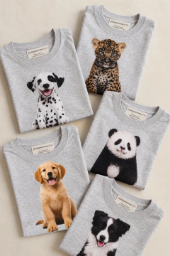 Remera Infantil de Algodón Manga Corta Leopardo para bebes y niños - comprar online