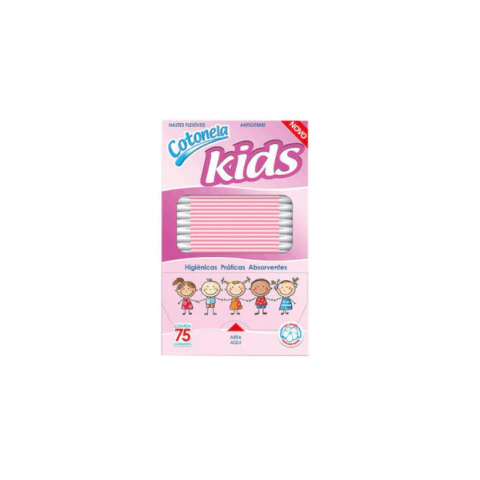 Cotonete kids contonela rosa 75unidades