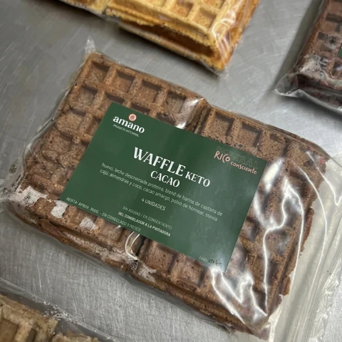 WAFFLE DE CACAO LOW CARB- KETO x 4 un. AMANO