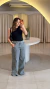 Calça Jeans Wedleg Cinza