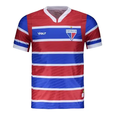 Camisa Fortaleza I 25/26 - Torcedor Volt Masculina - Azul e vermelha com listras em branco - comprar online