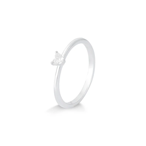 ANEL SOLITARIO CORAÇÃO COM ZIRCONIA