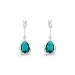 BRINCO GOTA TURMALINA DA BELINHA 1.1CM PRATA 925