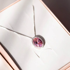 GARGANTILHA OVAL 10X14 ROSA