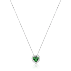 COLAR PRINCESA CORAÇÃO VERDE ESMERALDA