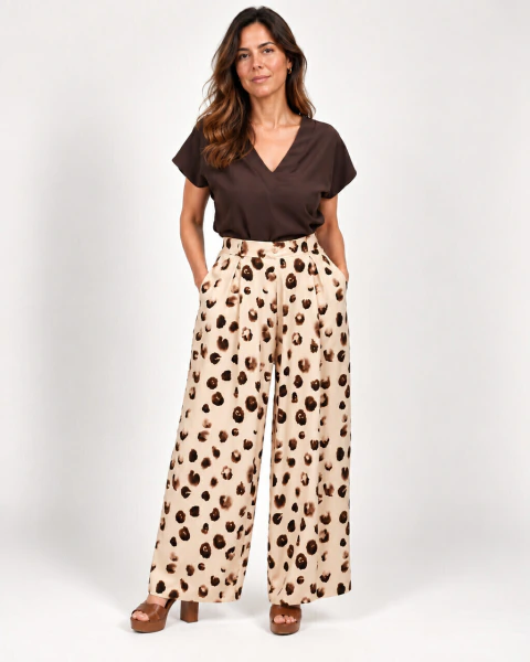 Pantalona Bia Cru Onça Marrom