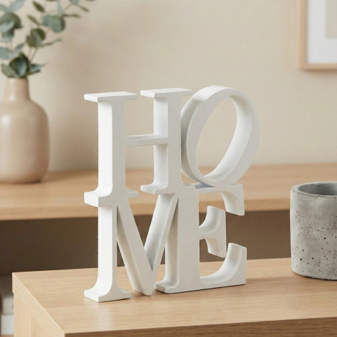 Letra Decorativa HOME 3D Minimalista Blanco Negro Hogar - tienda online