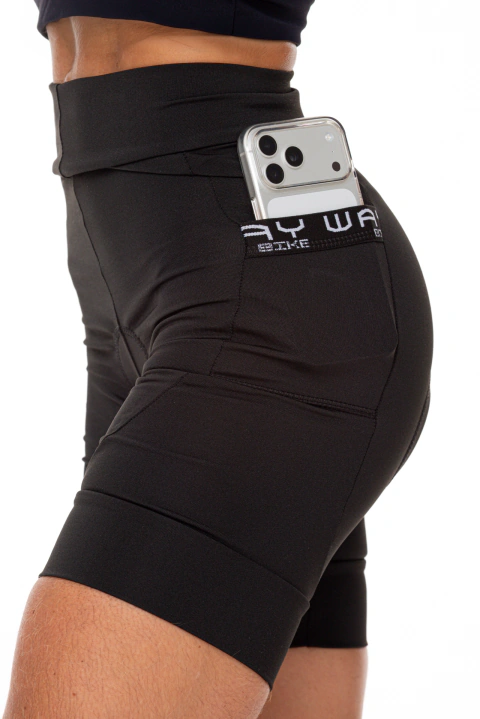 Bermuda de Ciclismo Feminina com Forro em Gel e Bolsos Laterais (Way)