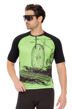 Camisa de Ciclismo Masculina Bike Roda Verde (Pro) Manga Curta