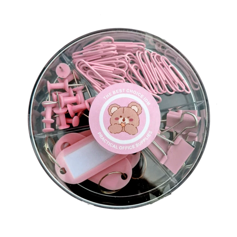 Kit Organizador Office 4 Tipos - Clipes, Alfinetes, Prendedores e Identificadores