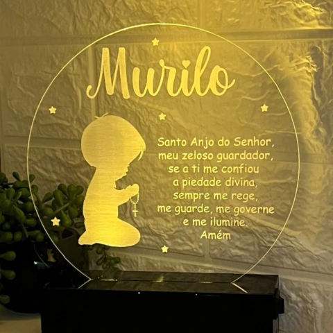 LUMINÁRIA REDONDA - ANJO - MENINO ORANDO | L251