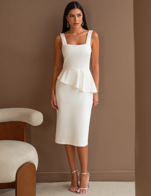 Vestido Midi Terri OFF WHITE