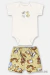 CONJUNTO BODY E SHORT BICHINHOS EM SUEDINE - UP BABY
