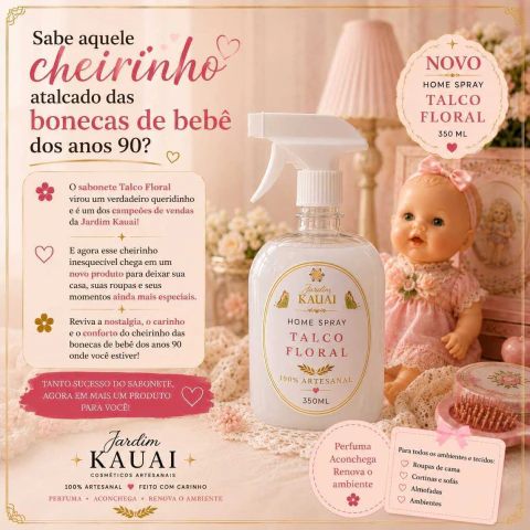 TALCO FLORAL DA BONECA ANOS 90 - HOME SPRAY 350ML