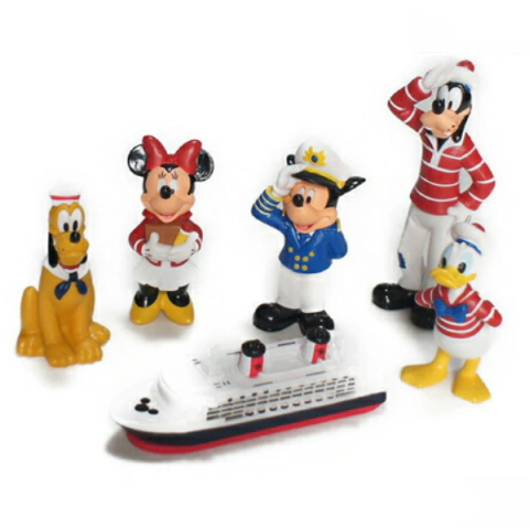 Set de Miniaturas Colecionáveis Mickey e Amigos com Navio