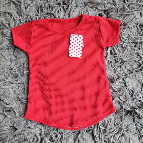 Remera morley lisa roja con aplique beba