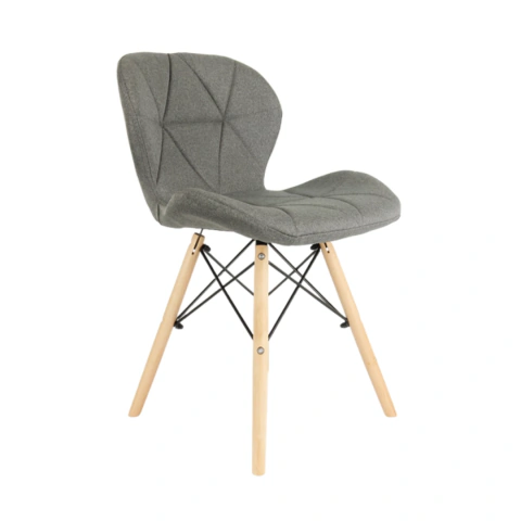Silla Eames Lino Patas de Madera Shremwood Gris Topo