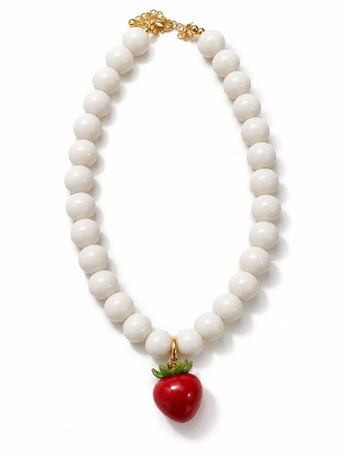 Colar resina branca tomate