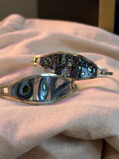 Bracelete alpaca com Abalone