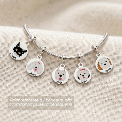 Berloque medalhinha meu pet personalizada em prata 925