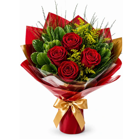 Buquê com 4 Rosas - comprar online