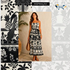 Tecido Viscose - Estampa País Tropical - Yeet!