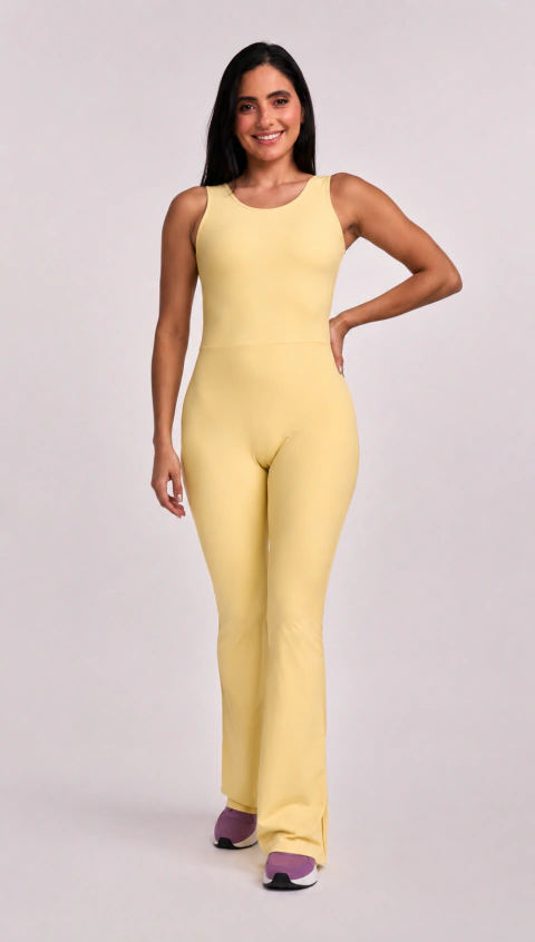Macacao Flare Amarelo Gult Soft Energy
