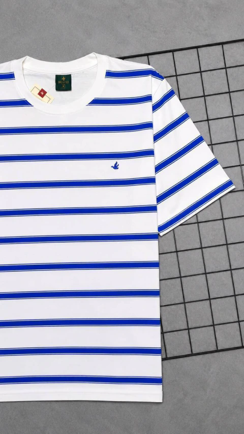CAMISETA BROOKSFIELD LISTRADA AZUL C/BRANCO