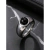 Anel Masculino, Anel de Sinete de Aço Inoxidável com Pedra Sintética Preta, Estilo Gótico - comprar online