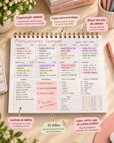 Planner Semanal de Mesa | Desk Planner