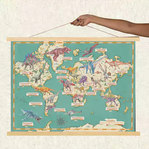 Lamina Mapoteca- Mapa dinosaurios del mundo