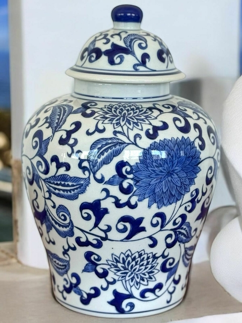 Porcelana - Potiche redondo con tapa 26cm